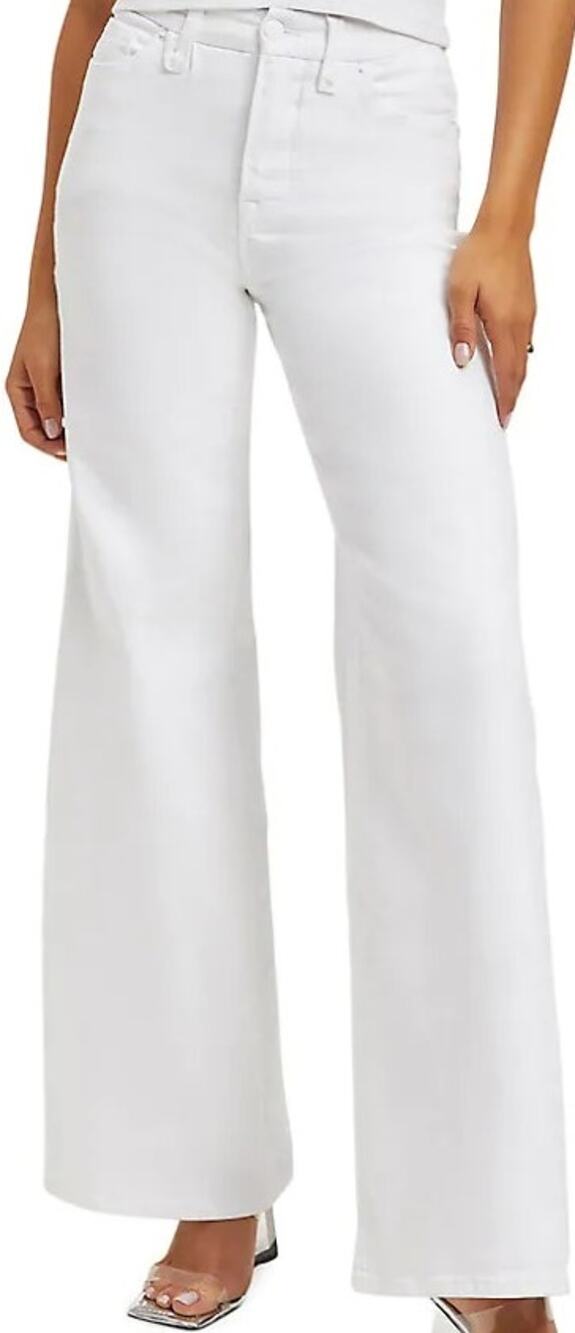 Good American Good Flare Jeans Leg 5-Pocket Flat Front Denim White 24 NWT